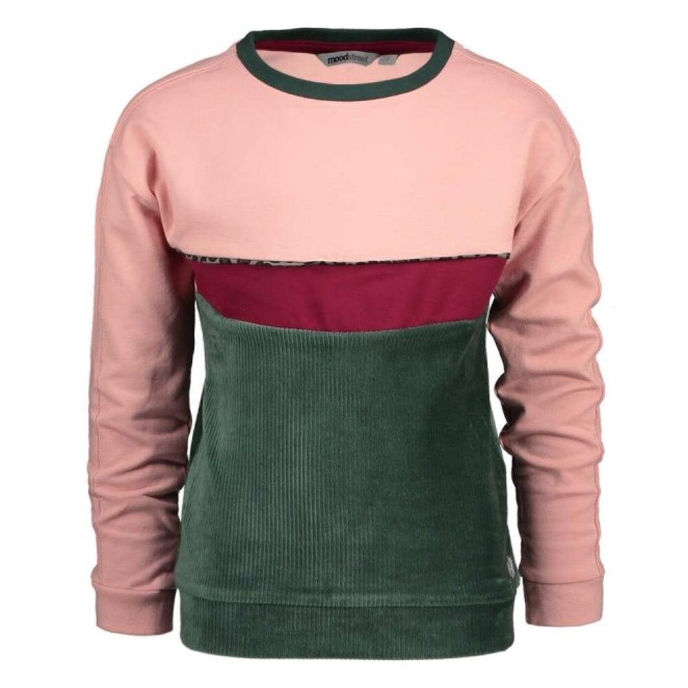 NWT - Moodstreet - Color-Blocked Pink and Green Sweatshirt
